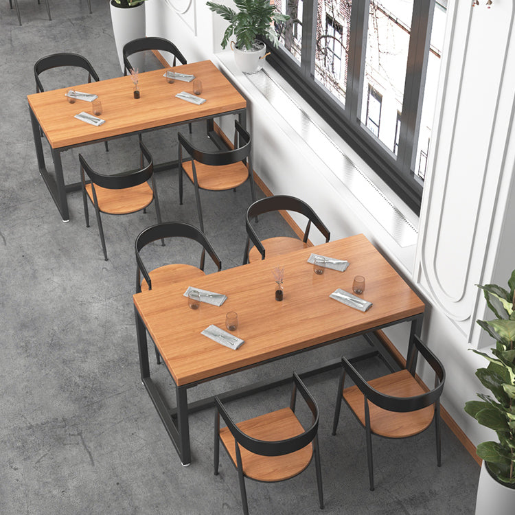 1/5 Pieces Rectangular Dining Table Set Industrial Style Wooden Dining Table and Chairs