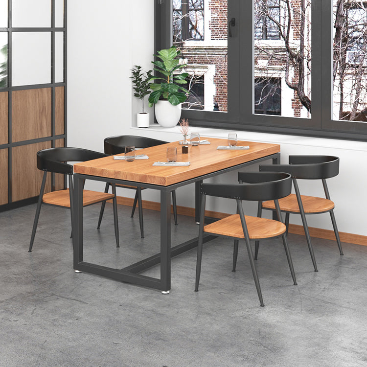 1/5 Pieces Rectangular Dining Table Set Industrial Style Wooden Dining Table and Chairs