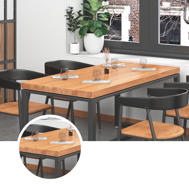 1/5 Pieces Rectangular Dining Table Set Industrial Style Wooden Dining Table and Chairs