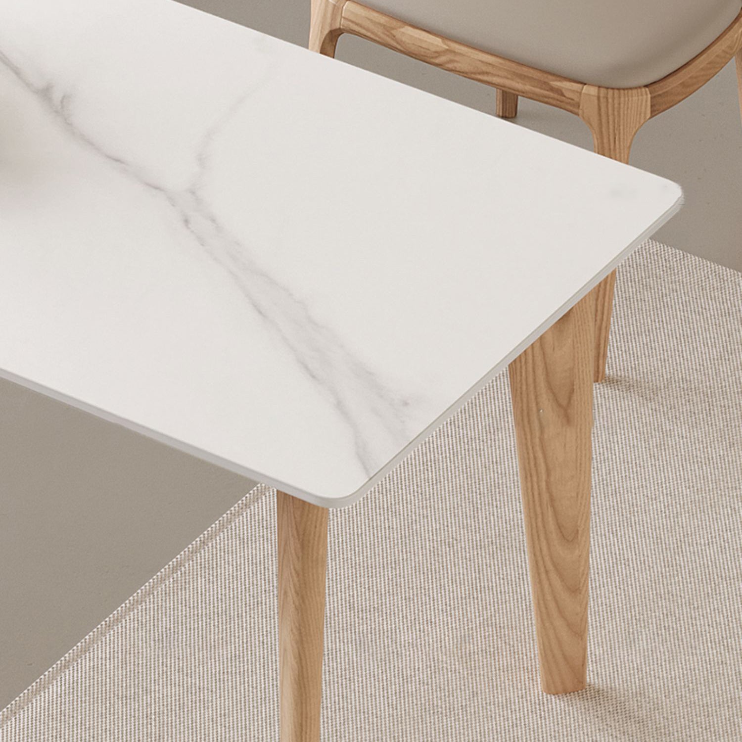 Modern Dining Room Set 1/2/3/4 Pieces Rectangle Sintered Stone Table and Armless Chairs