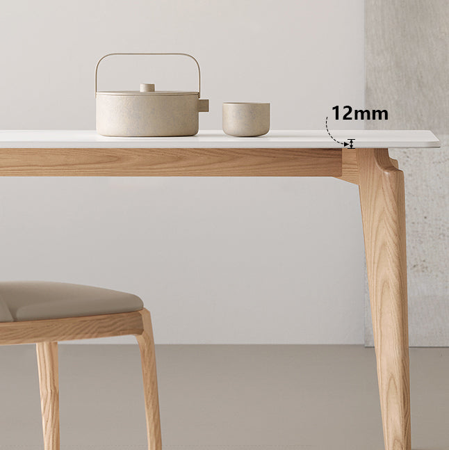 Modern Dining Room Set 1/2/3/4 Pieces Rectangle Sintered Stone Table and Armless Chairs