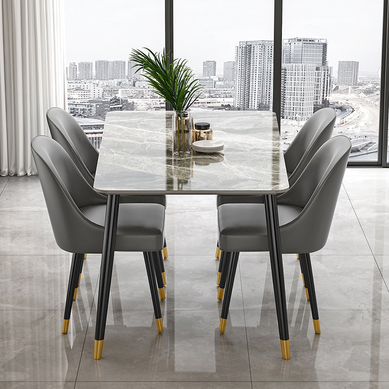 1/2/5/7 Pieces Dining Room Set Nordic Sintered Stone Dining Table Armless Chairs