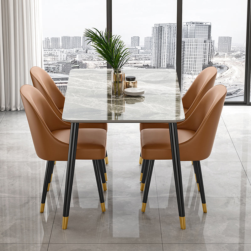 1/2/5/7 Pieces Dining Room Set Nordic Sintered Stone Dining Table Armless Chairs