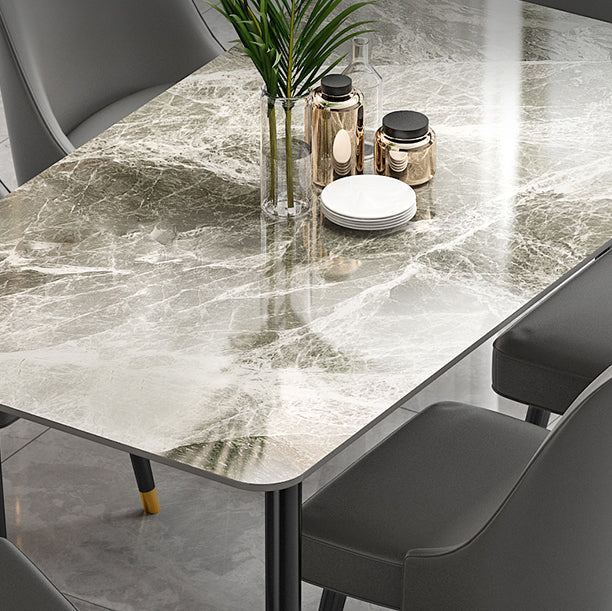 1/2/5/7 Pieces Dining Room Set Nordic Sintered Stone Dining Table Armless Chairs