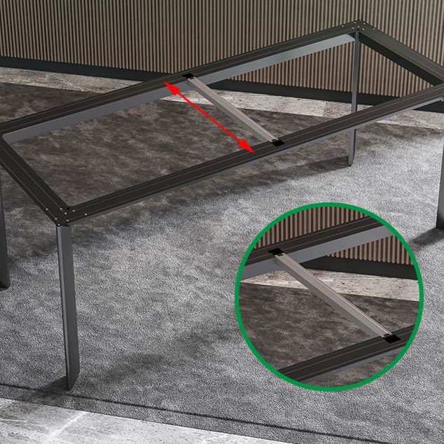 Sintered Stone Dining Table Set 1/4 Pieces Modern Rectangle Dining Table Armless Chairs