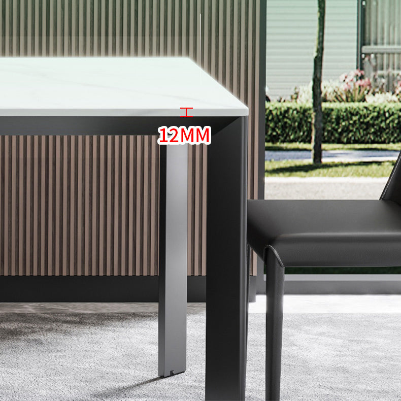 Sintered Stone Dining Table Set 1/4 Pieces Modern Rectangle Dining Table Armless Chairs