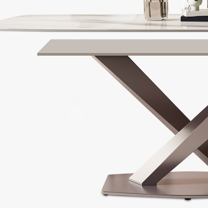 Sintered Stone Dining Table Sets 1/2/4/5/7 Pieces Modern Table Fuax Leather Chairs