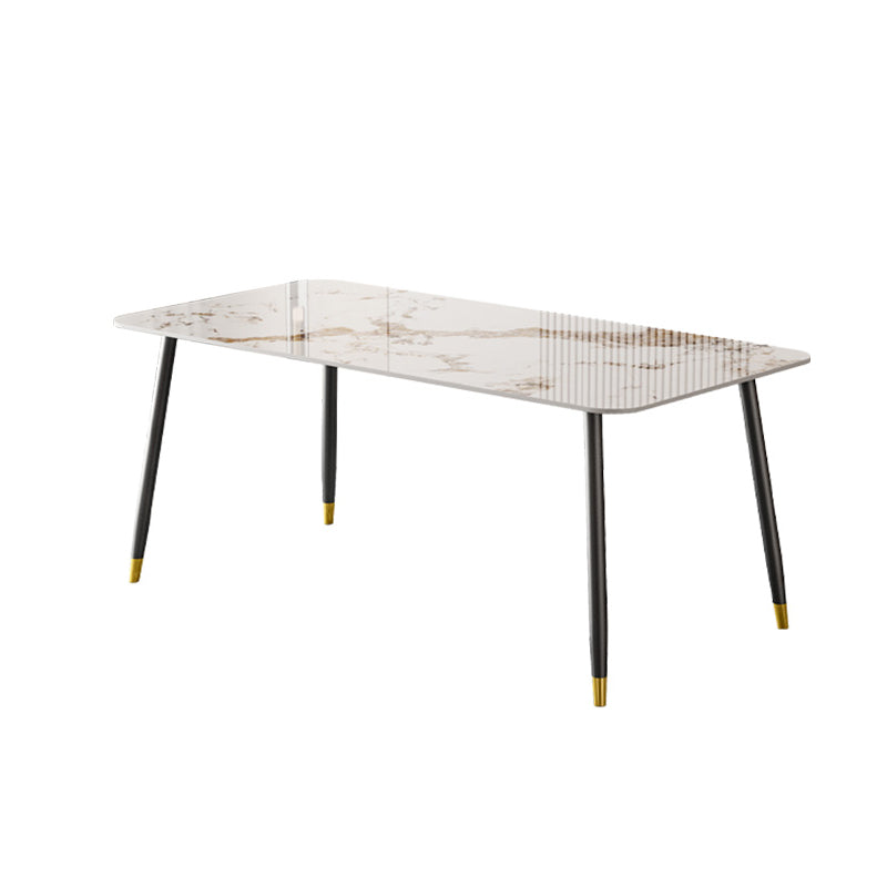 Nordic Dining Furniture Set 1/2/5/7 Pieces Rectangle Sintered Stone Table Armless Chairs