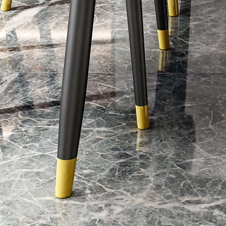 Nordic Dining Furniture Set 1/2/5/7 Pieces Rectangle Sintered Stone Table Armless Chairs