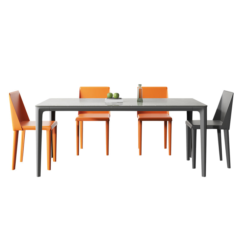 1/4/5/7 Pieces Dining Furniture Set Modern Sintered Stone Table and Faux Leather Chairs