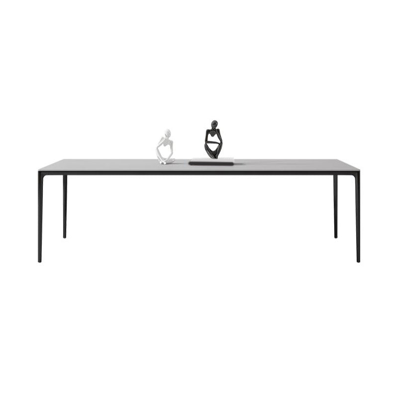 Rectangle Dining Furniture Set 1/4/5/6/7 Pieces Modern Sintered Stone Table Armless Chairs