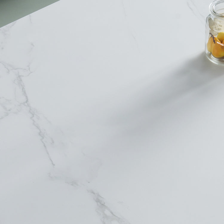 1/4/5/6 Pieces Nordic Dining Room Set Sintered Stone Dining Table and Faux Leather Chairs