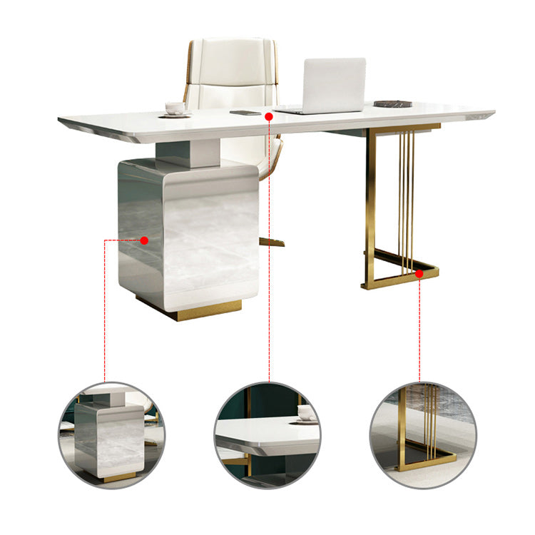 Rectangle Home Writing Table Modern Wooden Working Desk with Drawers