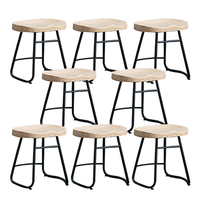 Modern Armless Backless Counter Stool Iron Bar Stool with Pedal