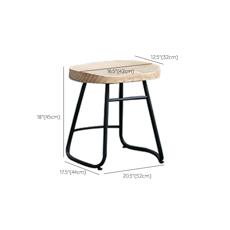 Modern Armless Backless Counter Stool Iron Bar Stool with Pedal