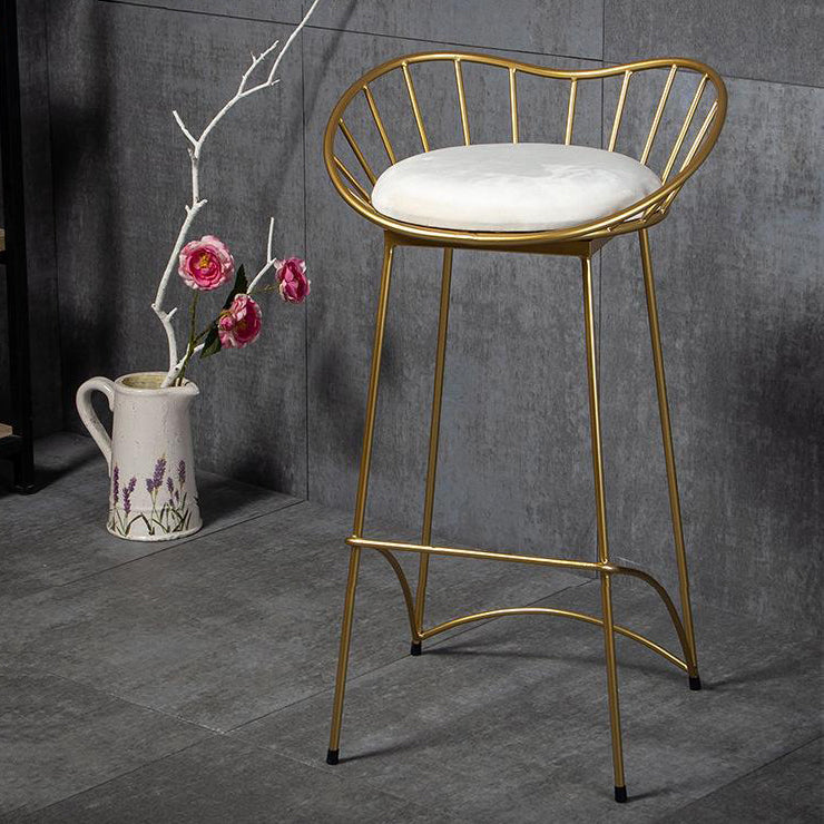 Industrial Metal Round Barstool Patio Bar Stool with Metal Legs