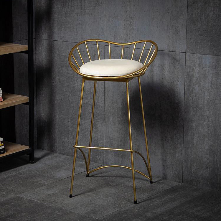 Industrial Metal Round Barstool Patio Bar Stool with Metal Legs