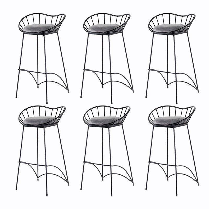 Industrial Metal Round Barstool Patio Bar Stool with Metal Legs