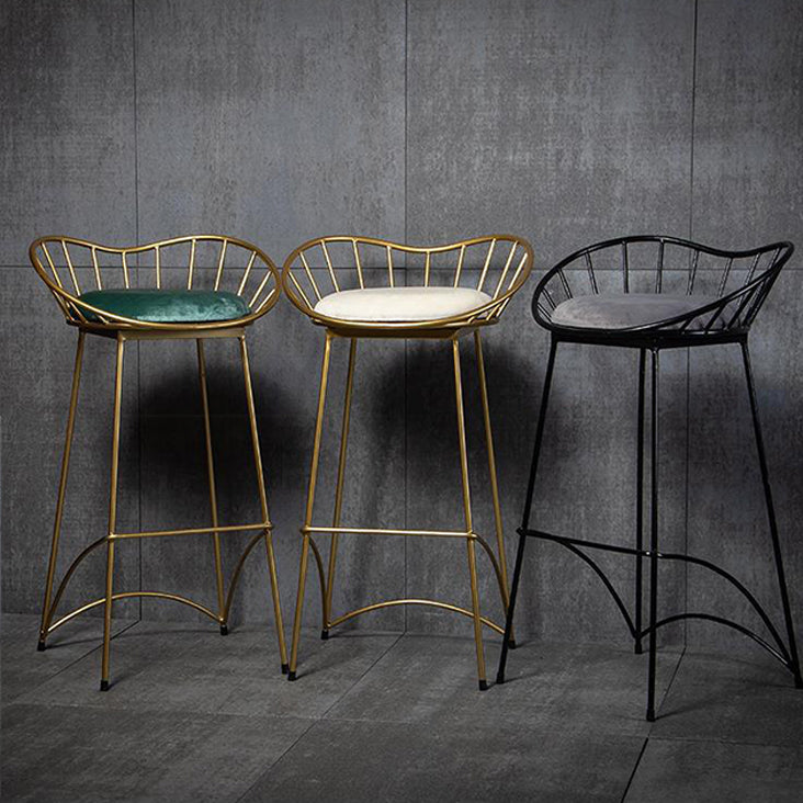 Industrial Metal Round Barstool Patio Bar Stool with Metal Legs