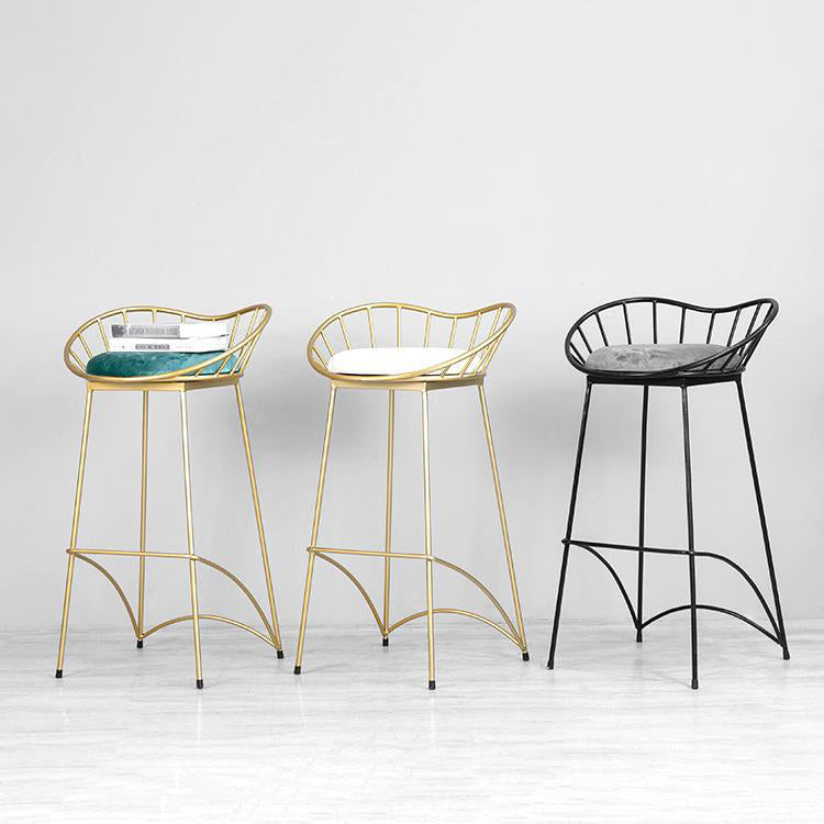 Industrial Metal Round Barstool Patio Bar Stool with Metal Legs