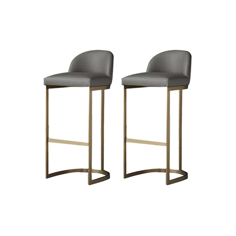 Industrial Low Back Stool PU Leather Counter Stool with Metal Legs