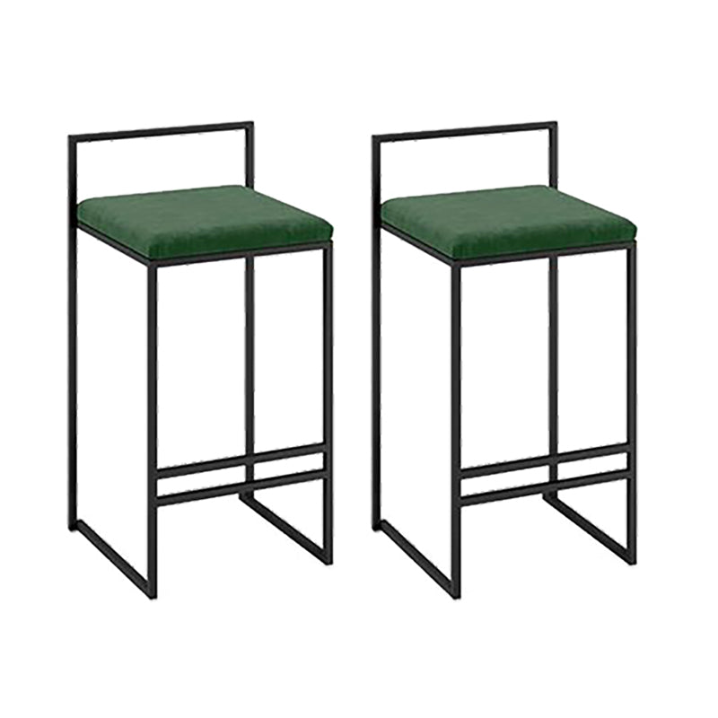 Industrial Low Back Stool Rectangle Upholstered Bar Stools for Living Room