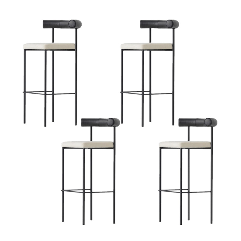Industrial Style Stool Upholstered Bar Stools with Metal Base