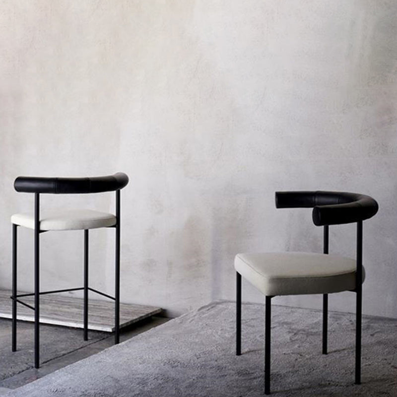 Industrial Style Stool Upholstered Bar Stools with Metal Base