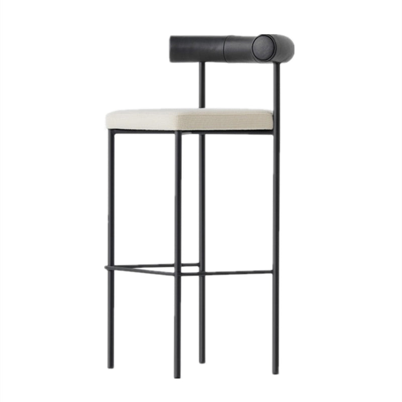 Industrial Style Stool Upholstered Bar Stools with Metal Base