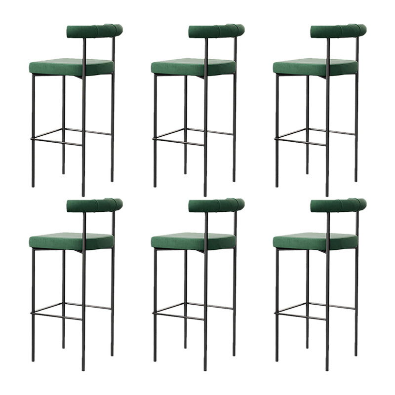 Industrial Style Stool Upholstered Bar Stools with Metal Base