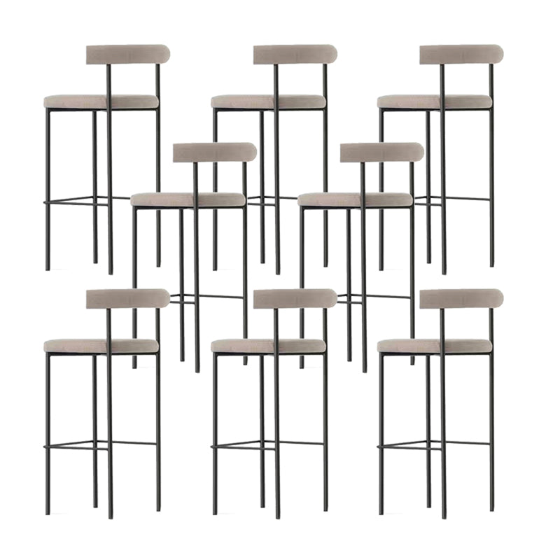 Industrial Style Stool Upholstered Bar Stools with Metal Base
