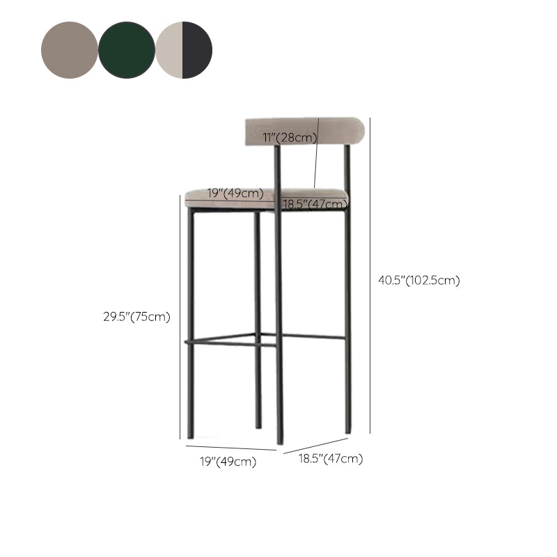 Industrial Style Stool Upholstered Bar Stools with Metal Base