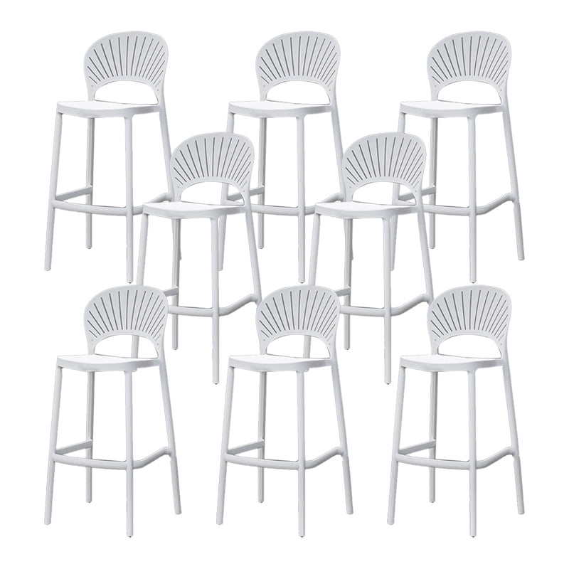 Backrest Armless Counter Stool Industrial Plastic Bar Stool with 4 Legs