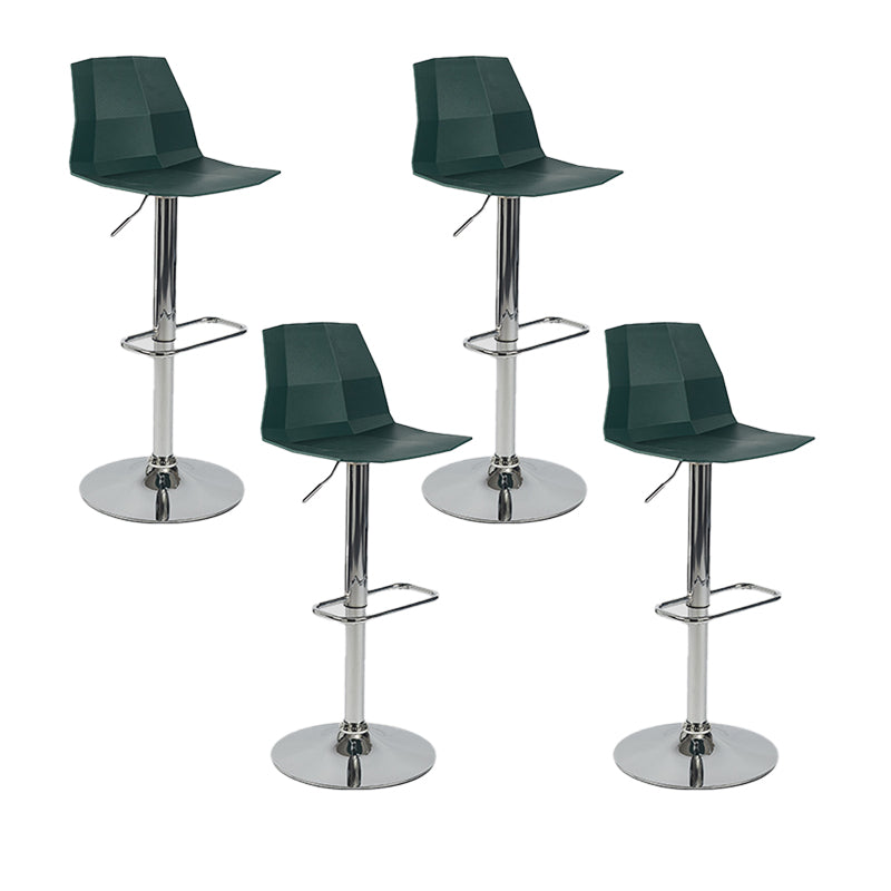 Modern Backrest Armless Counter Stool Iron Cafe Bar Stool with Plastic Cushion