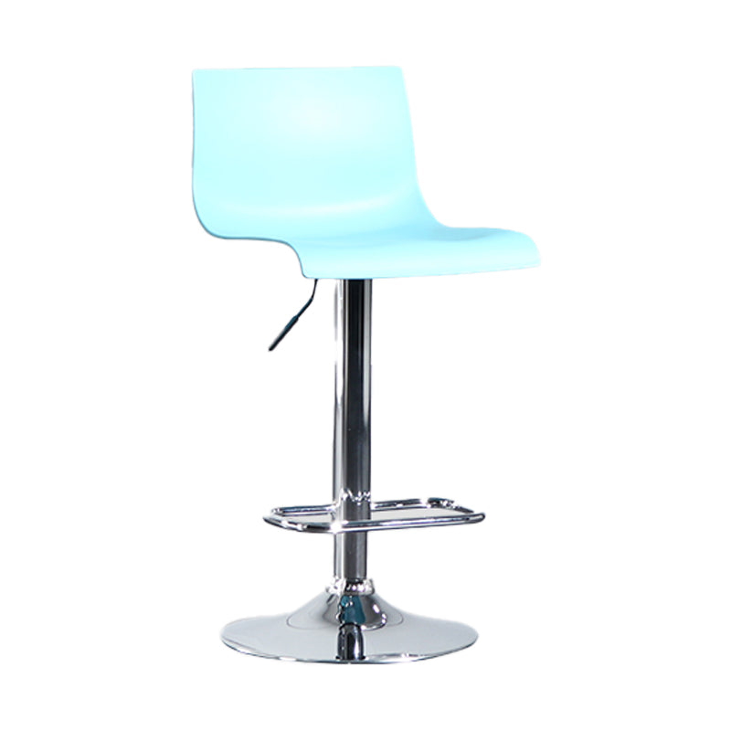 Modern Backrest Armless Counter Stool Iron Cafe Bar Stool with Plastic Cushion