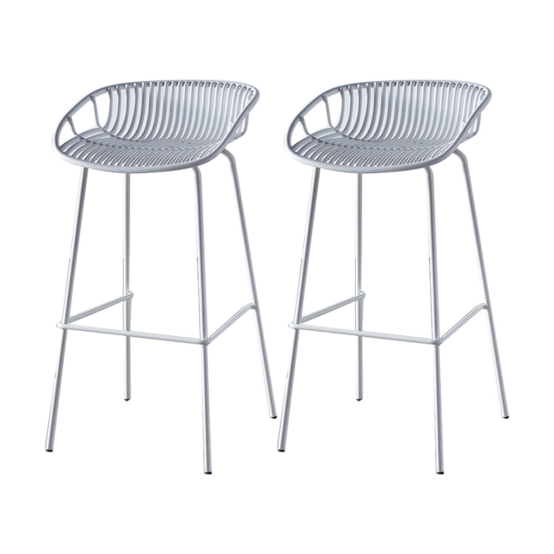 Industrial Backrest Armless Counter Stool Metal Cafe Bar Stool with 4 Legs