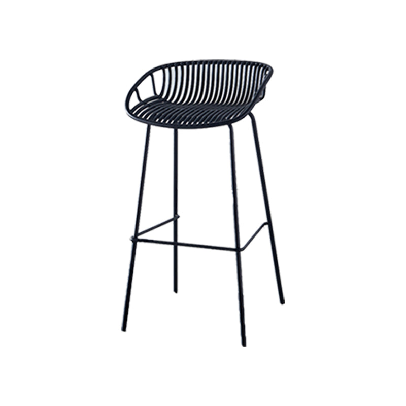 Industrial Backrest Armless Counter Stool Metal Cafe Bar Stool with 4 Legs