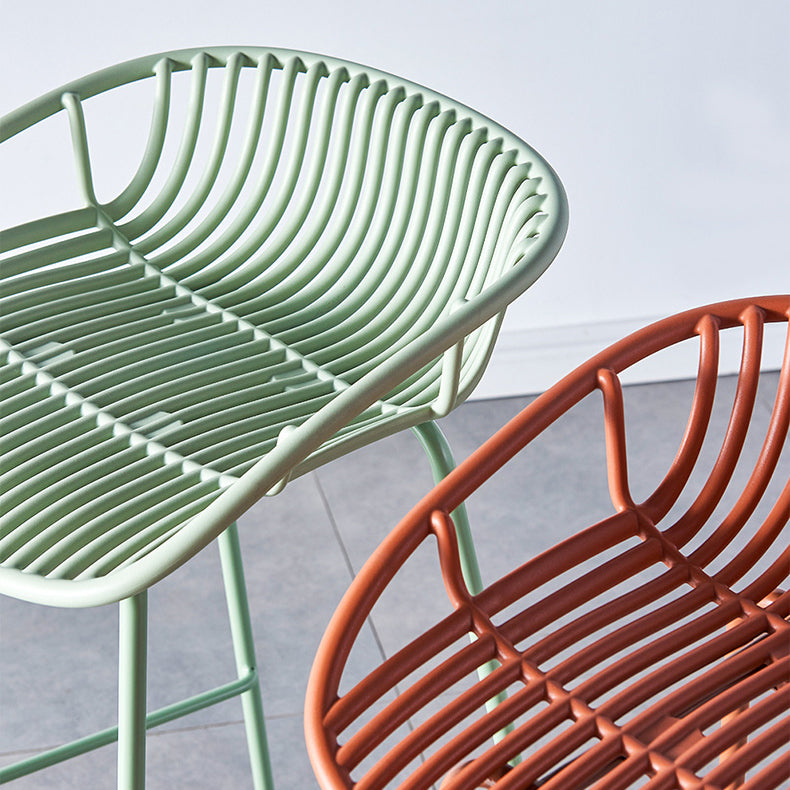 Industrial Backrest Armless Counter Stool Metal Cafe Bar Stool with 4 Legs