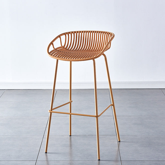 Industrial Backrest Armless Counter Stool Metal Cafe Bar Stool with 4 Legs