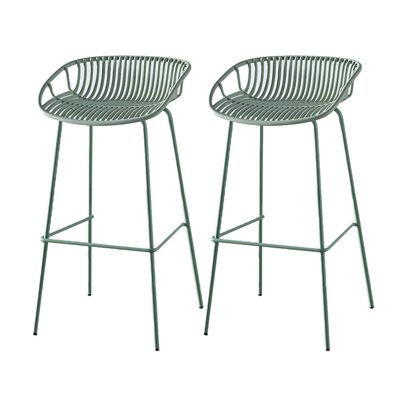 Industrial Backrest Armless Counter Stool Metal Cafe Bar Stool with 4 Legs