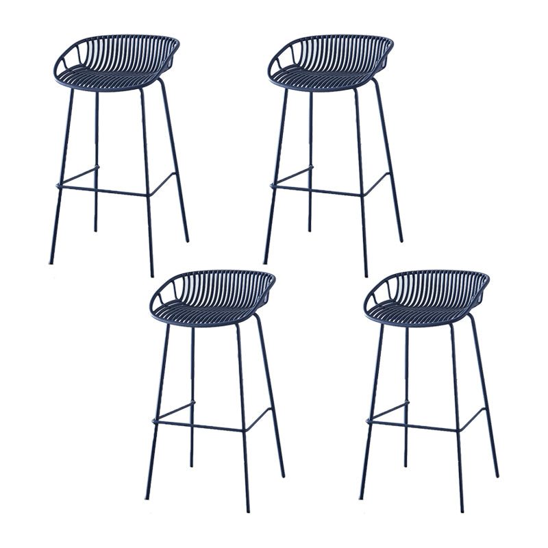 Industrial Backrest Armless Counter Stool Metal Cafe Bar Stool with 4 Legs