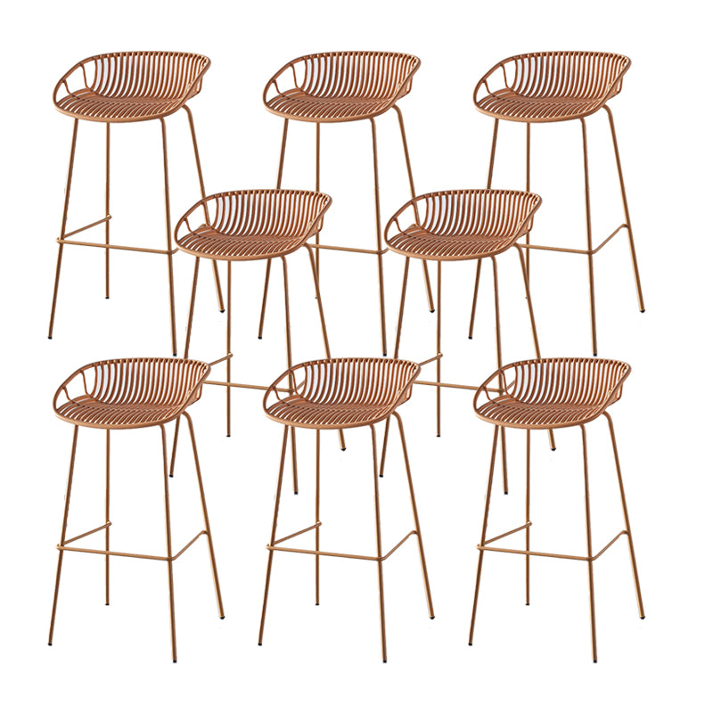 Industrial Backrest Armless Counter Stool Metal Cafe Bar Stool with 4 Legs
