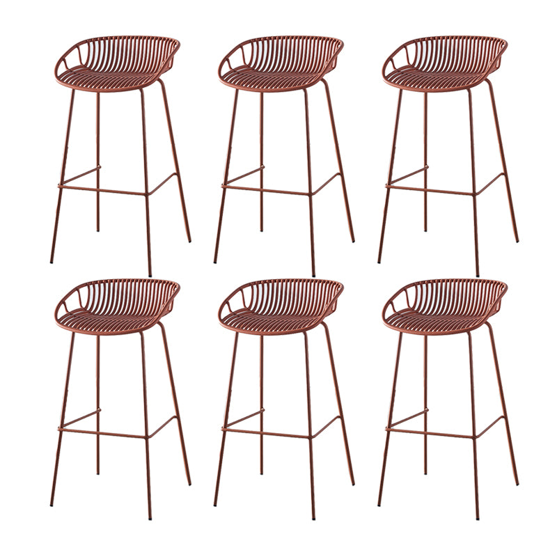 Industrial Backrest Armless Counter Stool Metal Cafe Bar Stool with 4 Legs