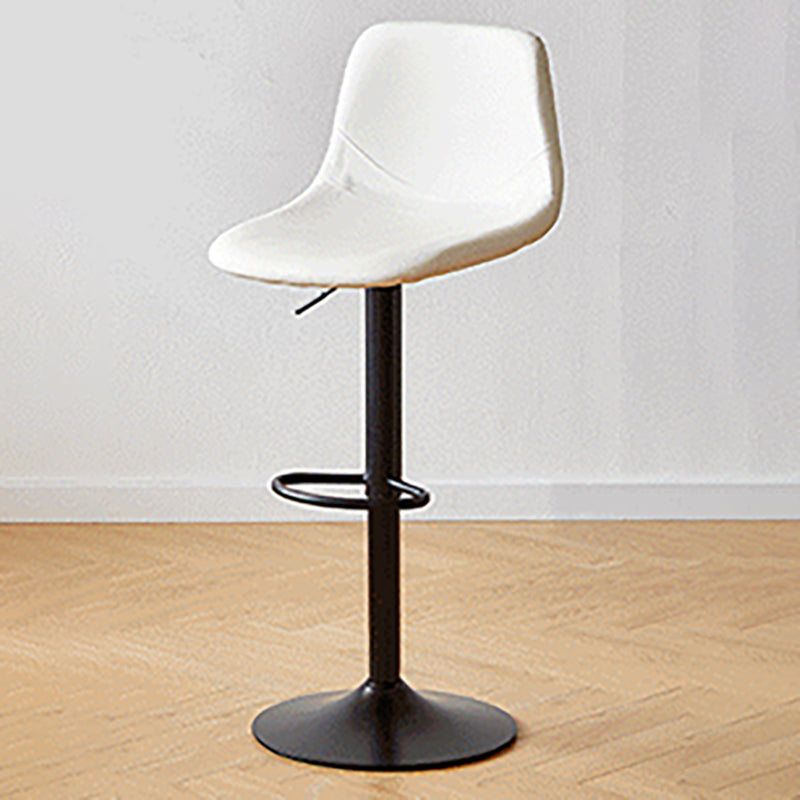 Industrial Backrest Armless Counter Stool Iron Adjustable Bar Stool with Leather Cushion