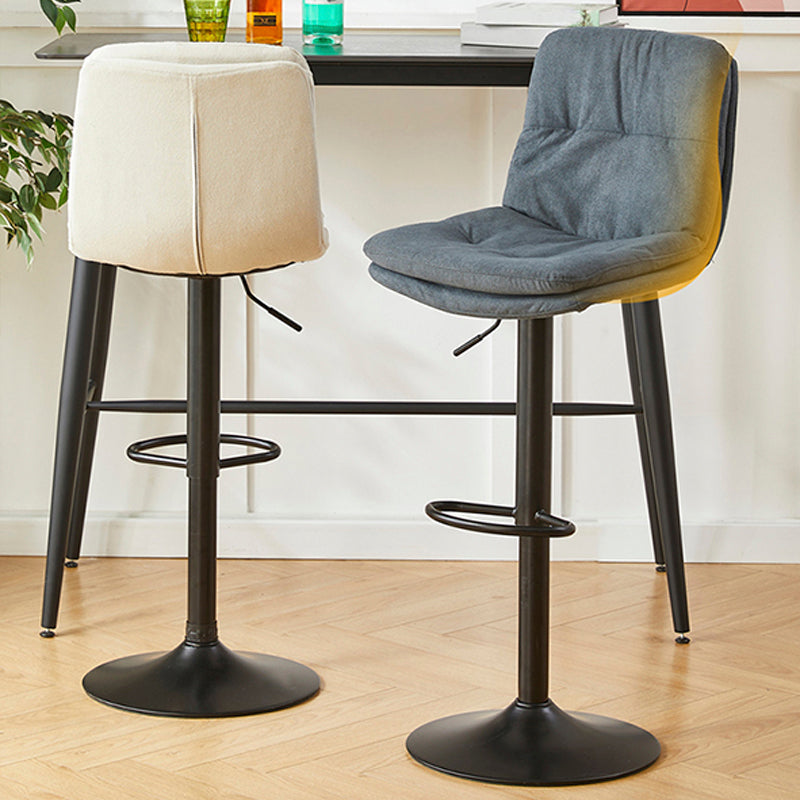 Industrial Backrest Armless Counter Stool Adjustable Cafe Bar Stool with Cushion