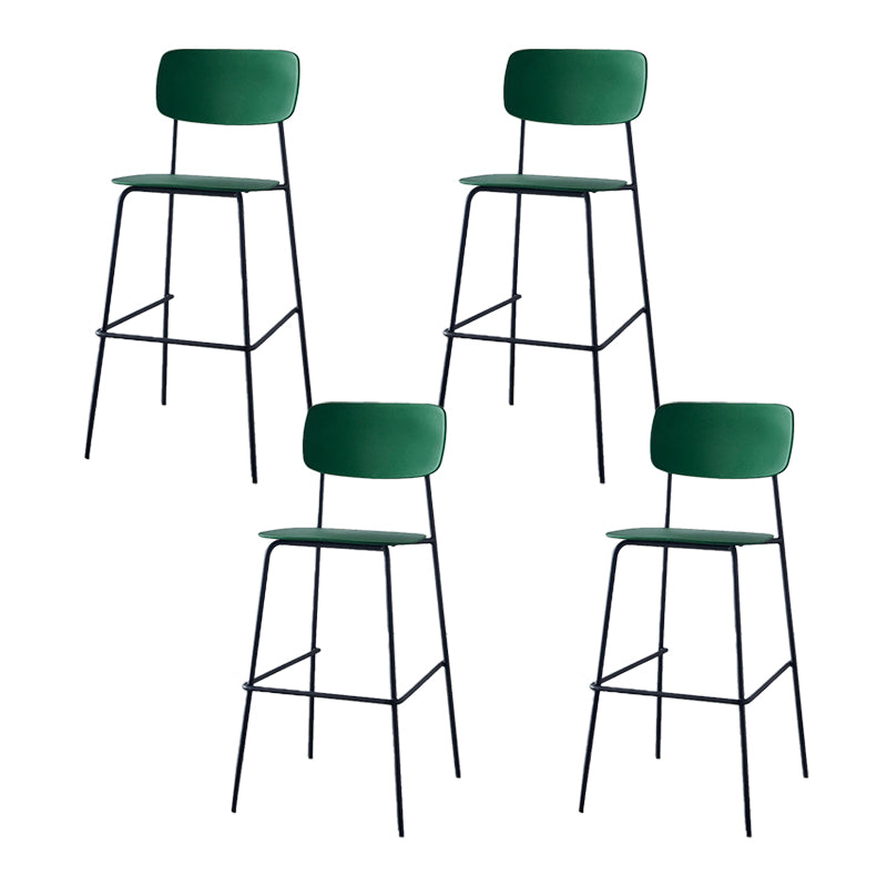 Modern Backrest Armless Counter Stool Iron Pub Stool with Plastic Cushion