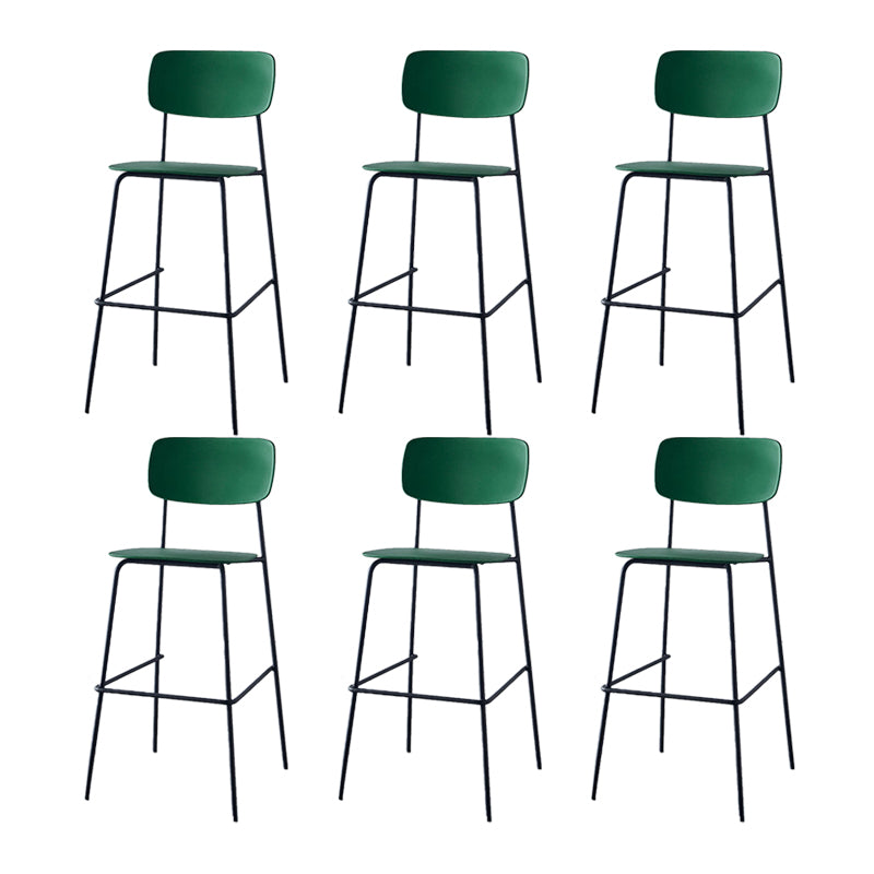Modern Backrest Armless Counter Stool Iron Pub Stool with Plastic Cushion