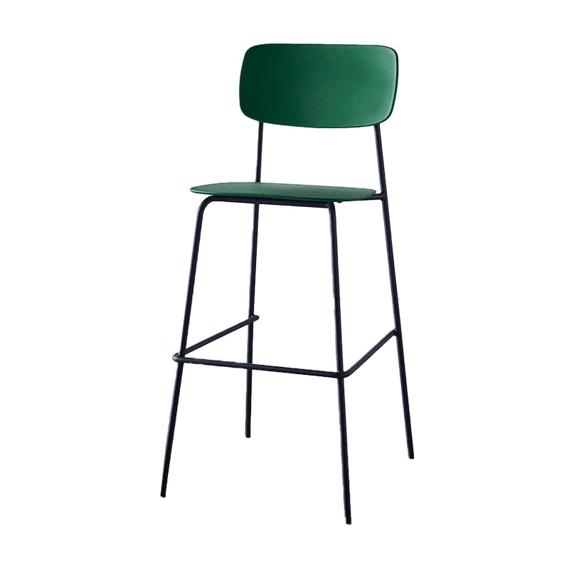 Modern Backrest Armless Counter Stool Iron Pub Stool with Plastic Cushion