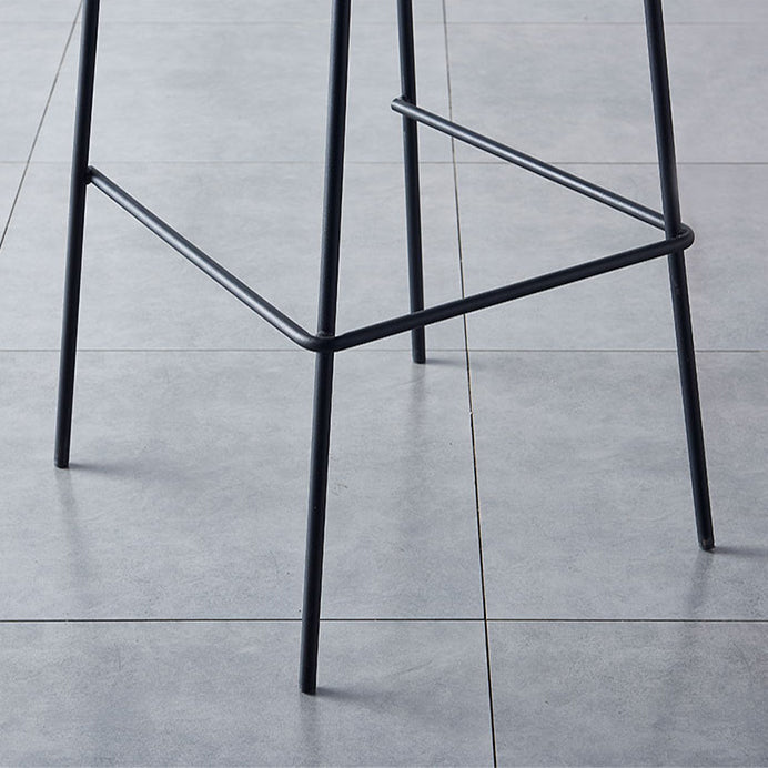 Modern Backrest Armless Counter Stool Iron Pub Stool with Plastic Cushion