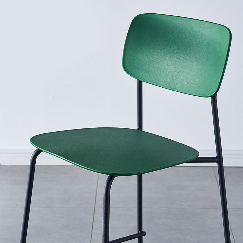 Modern Backrest Armless Counter Stool Iron Pub Stool with Plastic Cushion